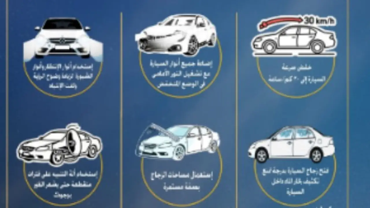 نصائح هامة للقيادة في الطقس السيء