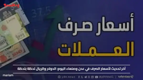 آخر تحديث لأسعار الصرف في عدن وصنعاء اليوم.. الدولار والريال لحظة بلحظة