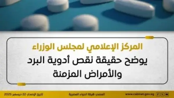 بيان رسمي.. مجلس الوزراء يحسم أنباء نقص أدوية البرد والأمراض المزمنة في الصيدليات