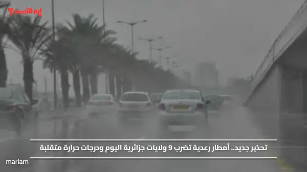 تحذير جديد.. أمطار رعدية تضرب 9 ولايات جزائرية اليوم ودرجات حرارة متقلبة