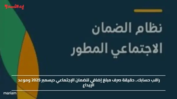 راقب حسابك.. حقيقة صرف مبلغ إضافي للضمان الإجتماعي ديسمبر 2025 وموعد الإيداع
