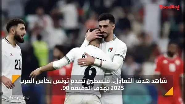 شاهد هدف التعادل.. فلسطين تصدم تونس بكأس العرب 2025 بهدف الدقيقة 90.