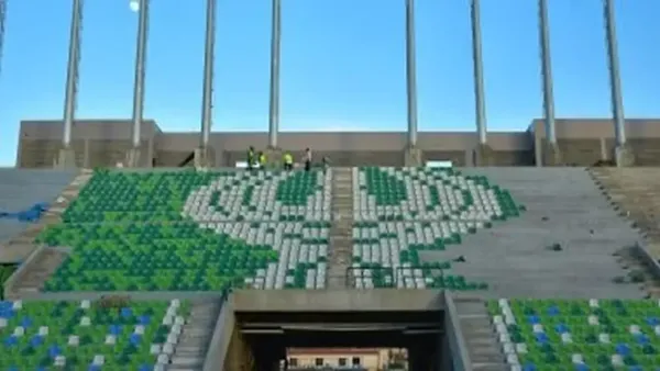 شعار النادي المصري يتصدر مدرجات الاستاد الجديد ويعزز تواصل الجماهير مع النادي