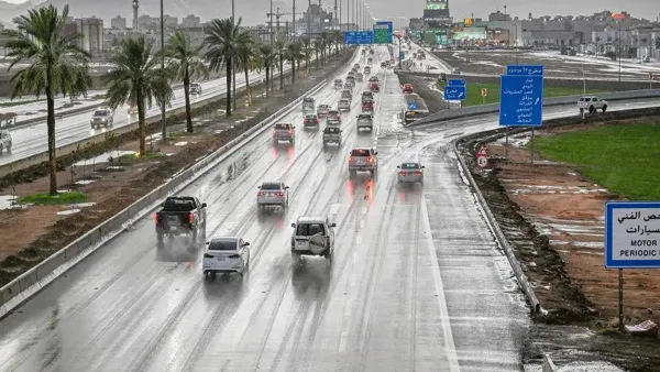 طقس تبوك الآن: أمطار رعدية وانعدام في الرؤية يستمر حتى المساء.