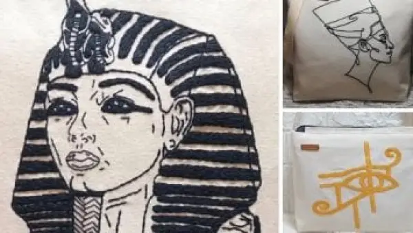 فنانة مصرية "ترسم" بالخيوط لتعيد وجوه الحضارة المصرية القديمة إلى عالم الموضة.