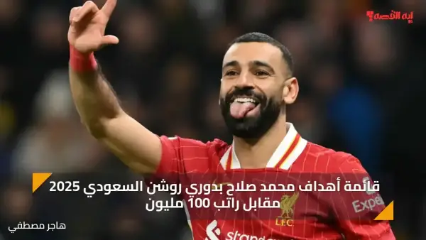 قائمة أهداف محمد صلاح بدوري روشن السعودي 2025 مقابل راتب 100 مليون
