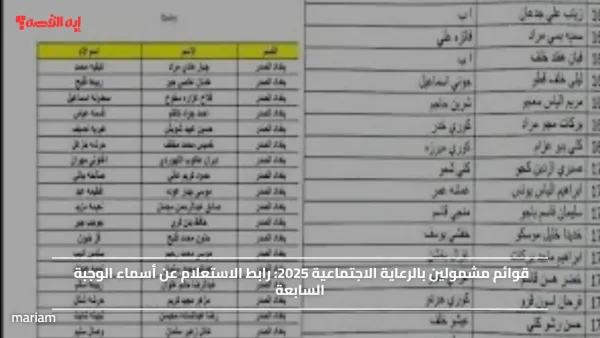 قوائم المشمولين بالرعاية الاجتماعية 2025.. رابط الاستعلام عن أسماء الوجبة السابعة