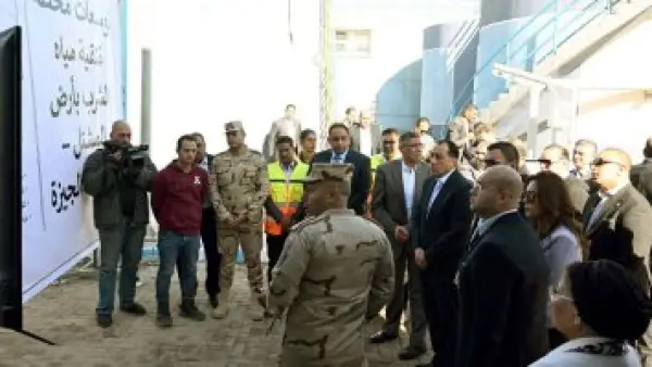 محطة مياه الصف.. رئيس الوزراء يضغط زر التشغيل التجريبي بمشروع أرض المشتل