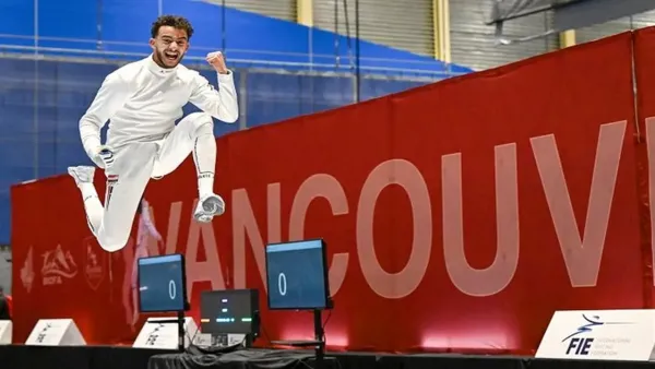 محمد السيد يحقق فوزاً مدوياً على منافسه الإسرائيلي ويتوج بذهبية كأس العالم لسلاح الإيبيه