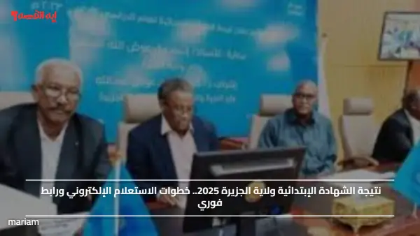 نتيجة الشهادة الإبتدائية ولاية الجزيرة 2025.. خطوات الاستعلام الإلكتروني ورابط فوري