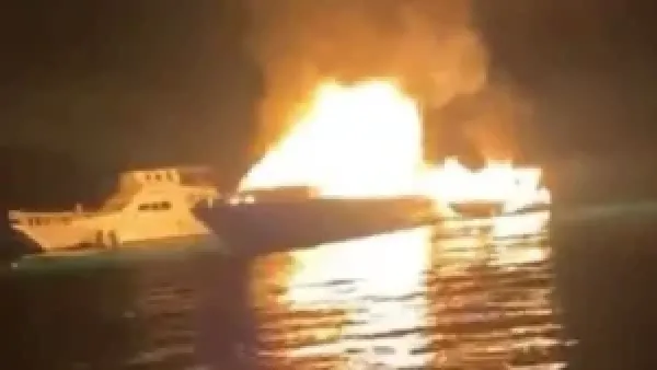 حريق يلتهم لنشًا وفلوكة جنوب الغردقة ويخلف خسائر مادية دون إصابات