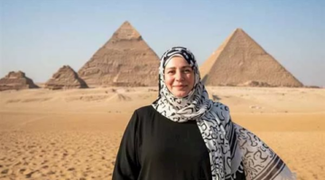 ظهور عبلة كامل أمام الأهرامات ما علاقته بالافتتاح المرتقب للمتحف