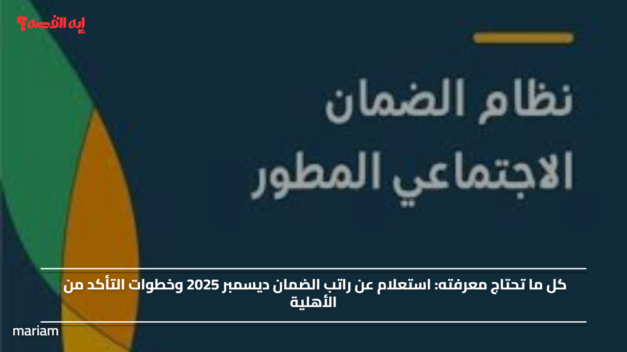 استعلم عن راتبك.. استعلام عن راتب الضمان ديسمبر 2025 وخطوات التأكد من الأهلية
