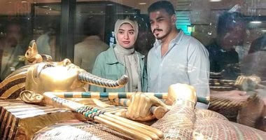 تابوت توت عنخ آمون الذهبي يواجه العالم من مقره الجديد بالمتحف الكبير